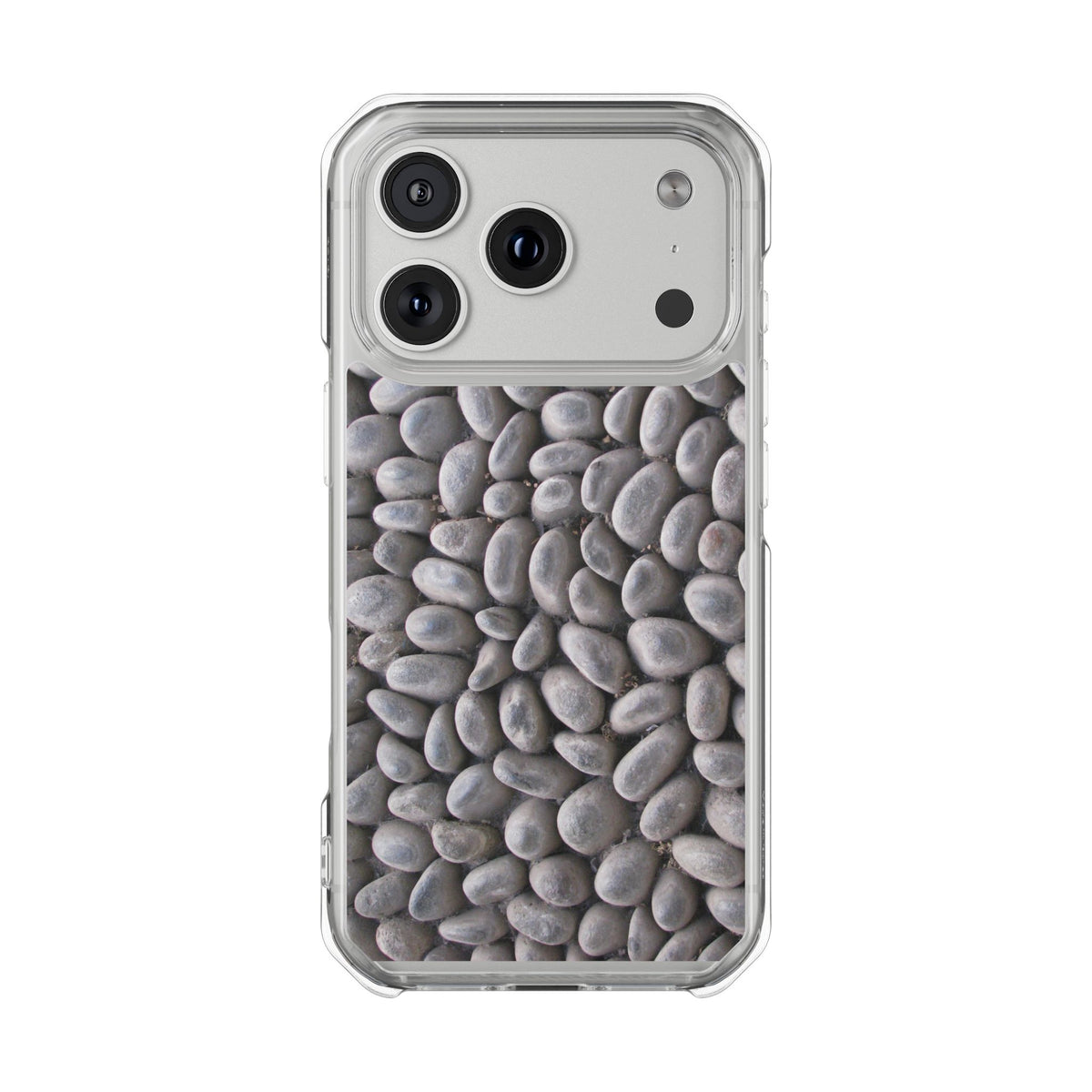 Gray Pebble Pattern Phone Case | Magnetic Clear Impact Case