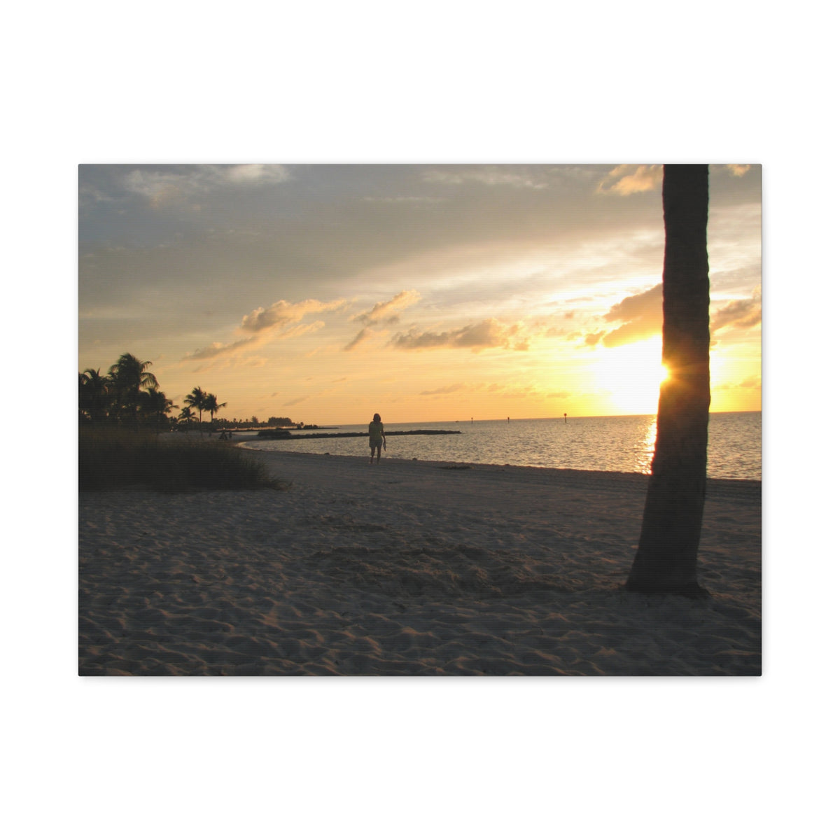 Sunset Beach Stretched Canvas Wall Art