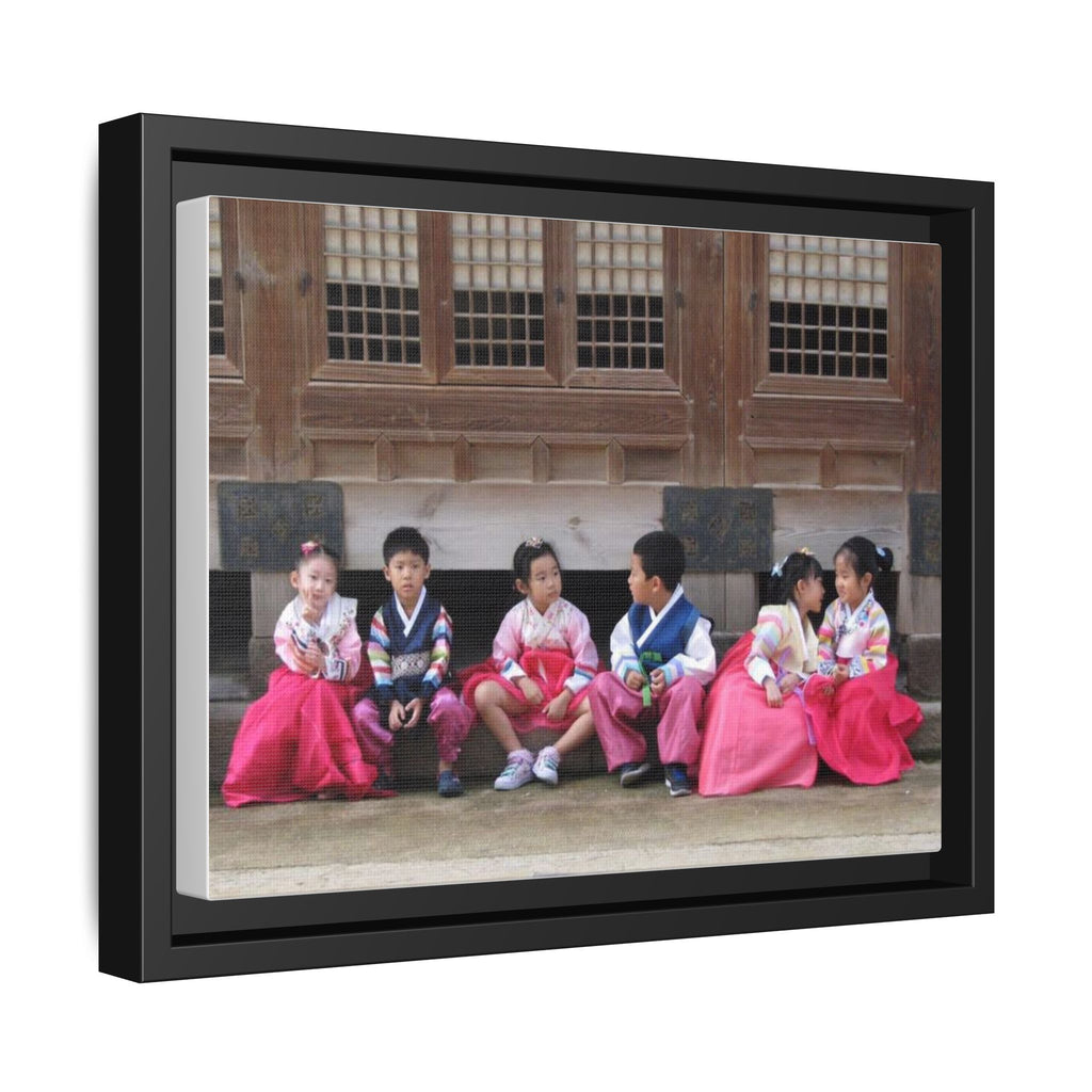 Framed Canvas Korean Hanbok Children Wall Art