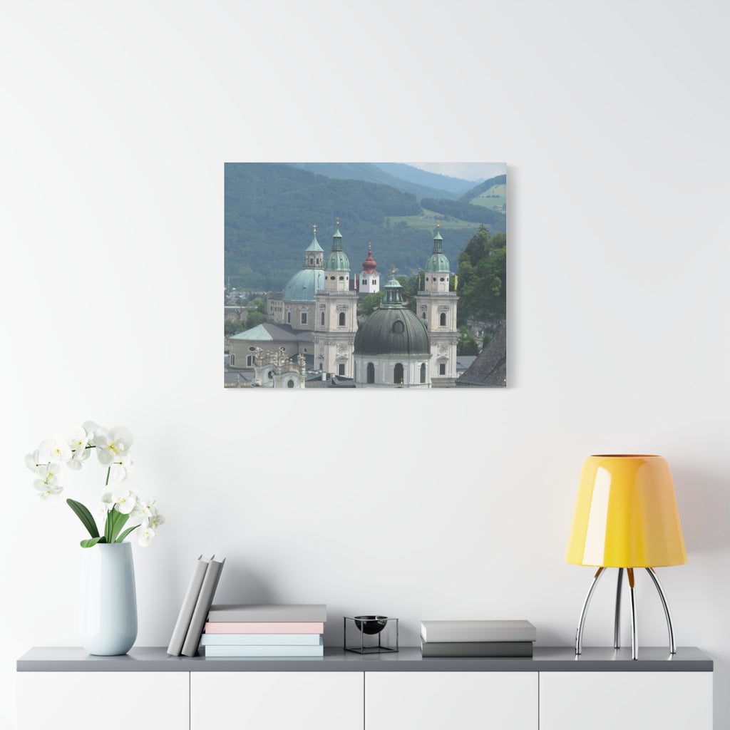 Salzburg Cathedral Austrian Alps Matte Canvas