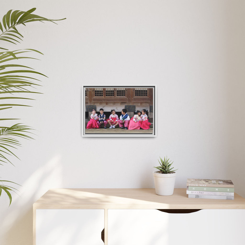 Framed Canvas Korean Hanbok Children Wall Art