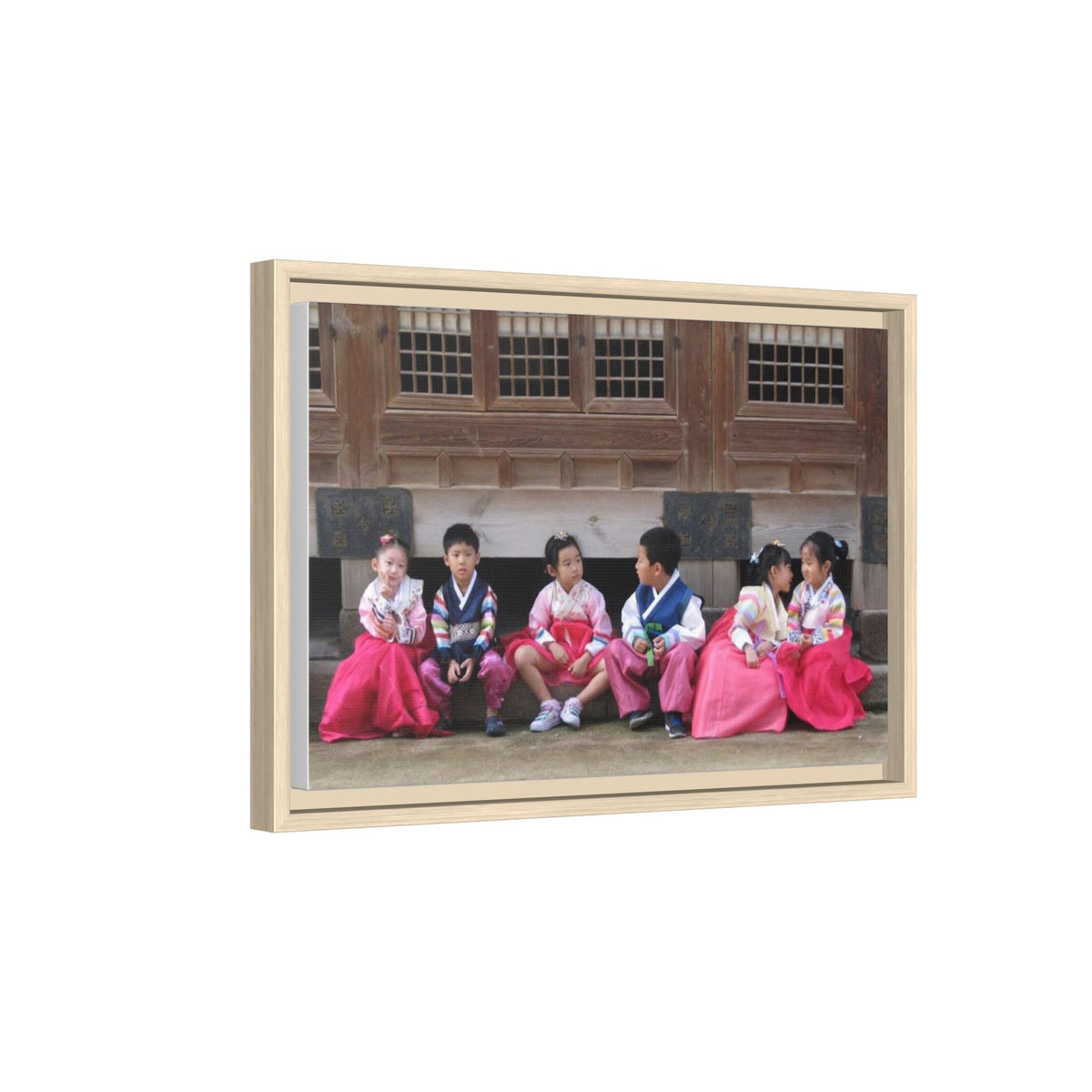 Framed Canvas Korean Hanbok Children Wall Art