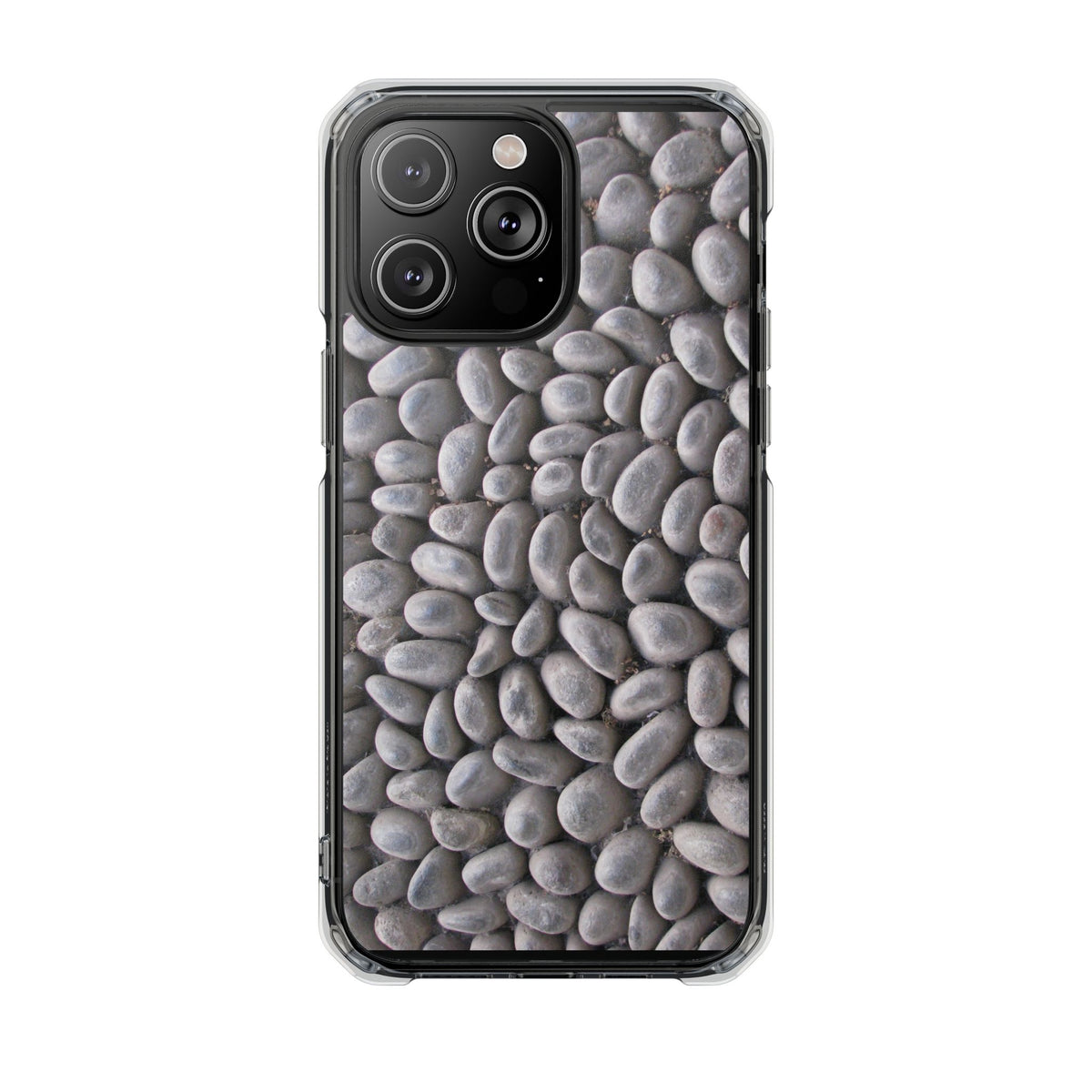 Gray Pebble Pattern Phone Case | Magnetic Clear Impact Case