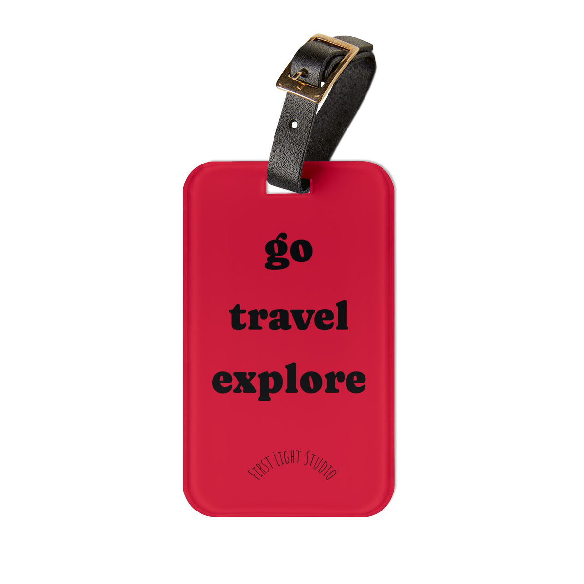 go travel explore Luggage Tag | Neon Green travel phrase ID tag