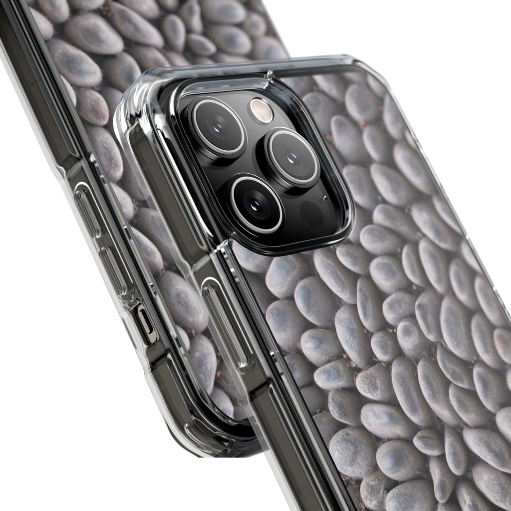 Gray Pebble Pattern Phone Case | Magnetic Clear Impact Case