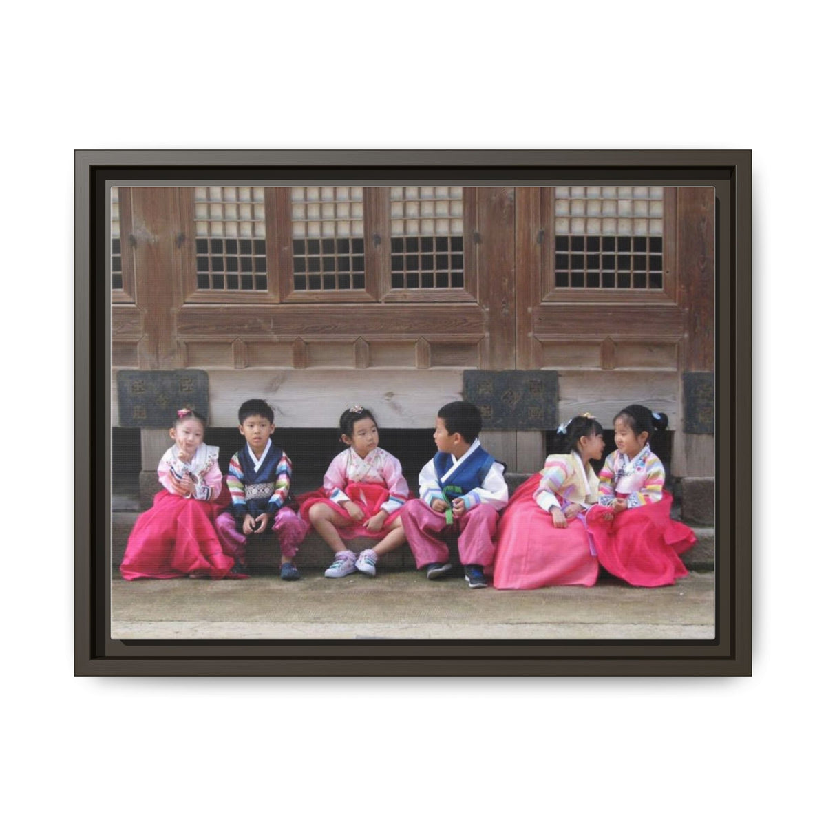 Framed Canvas Korean Hanbok Children Wall Art