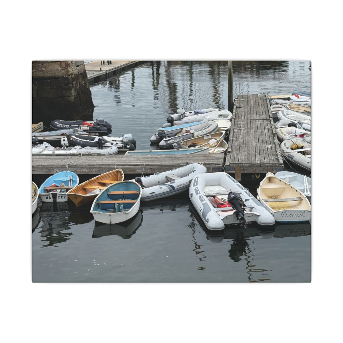 Rowboats at Marina Matte Canvas (Maine, USA)