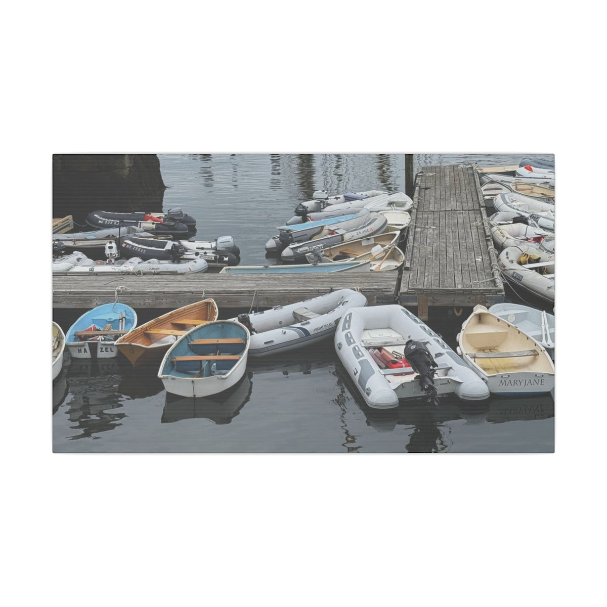 Rowboats at Marina Matte Canvas (Maine, USA)