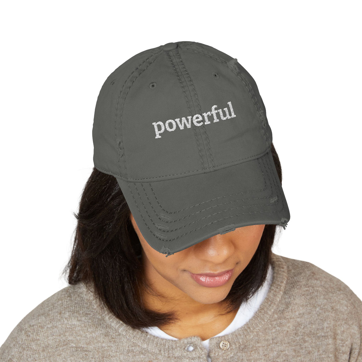 Powerful Distressed Dad Hat