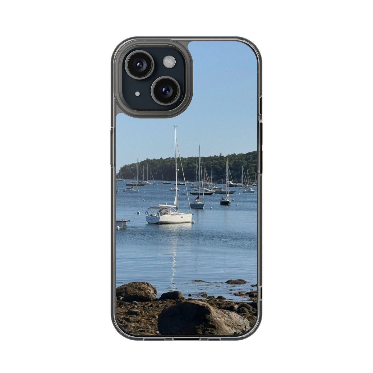Sailboats on Harbor Phone Case | Clear Magnetic Case