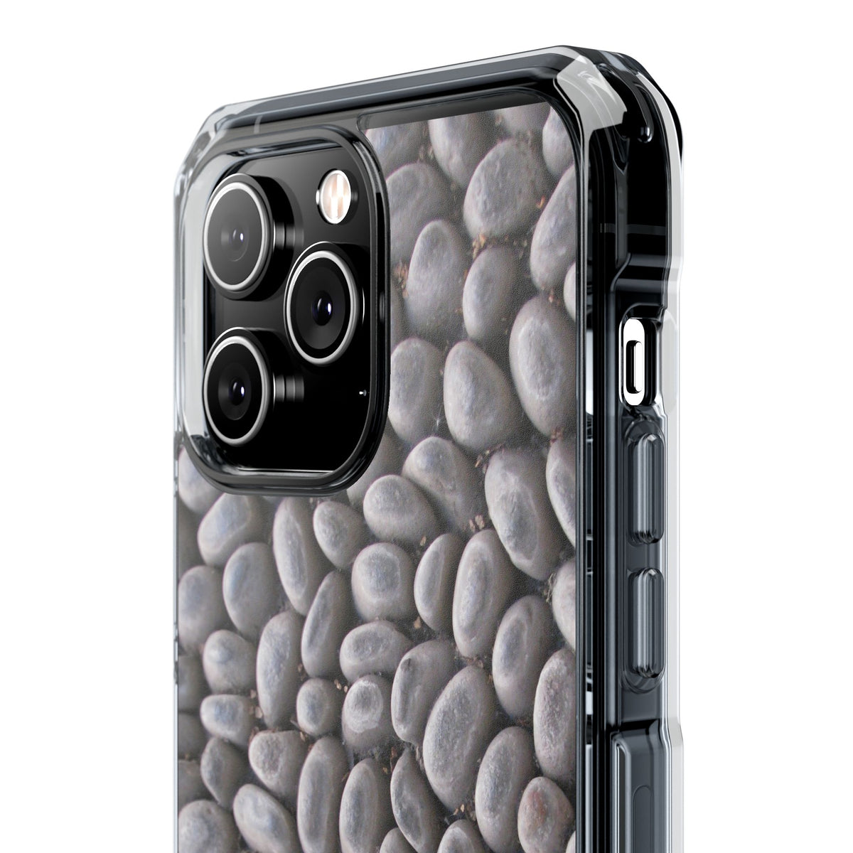 Gray Pebble Pattern Phone Case | Magnetic Clear Impact Case