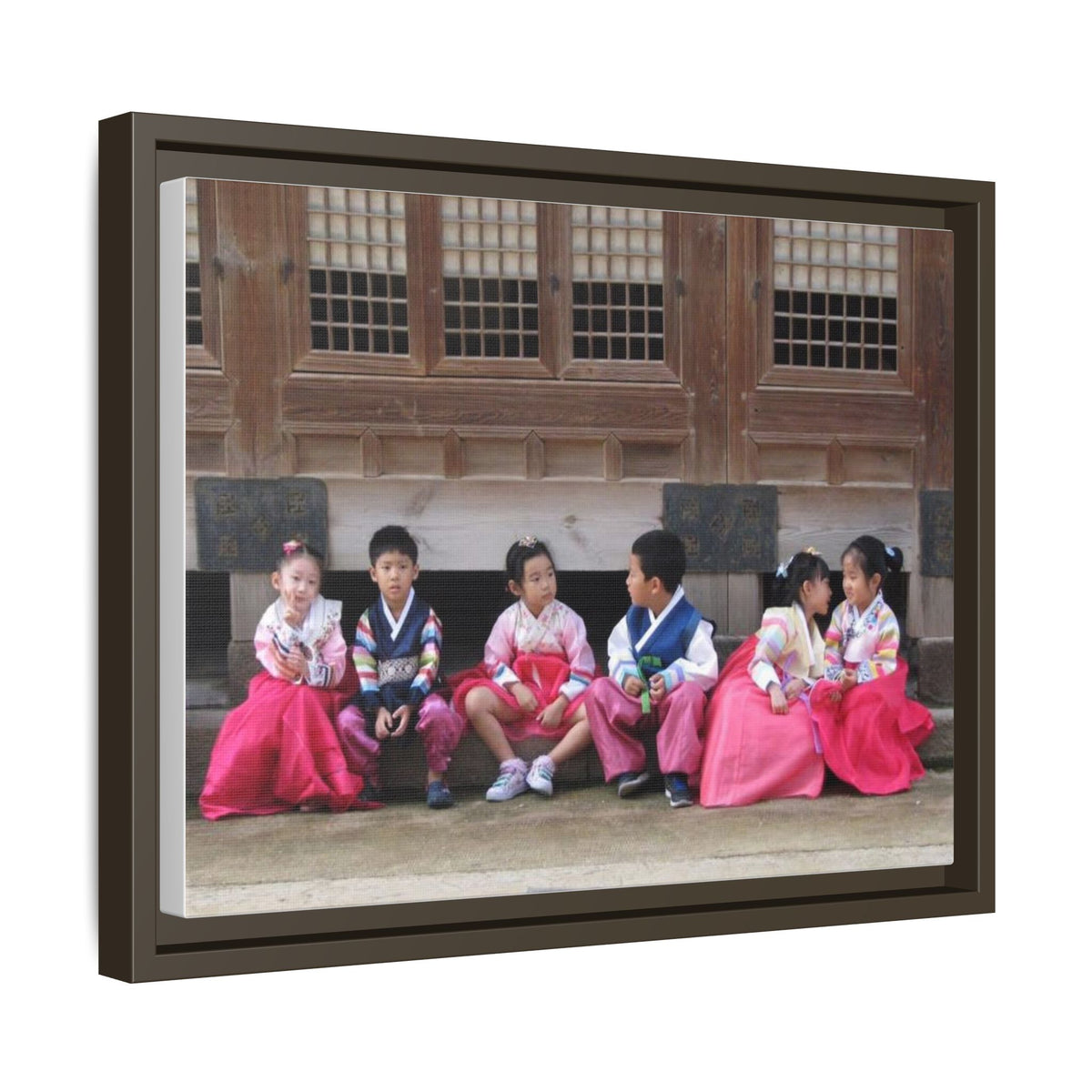 Framed Canvas Korean Hanbok Children Wall Art
