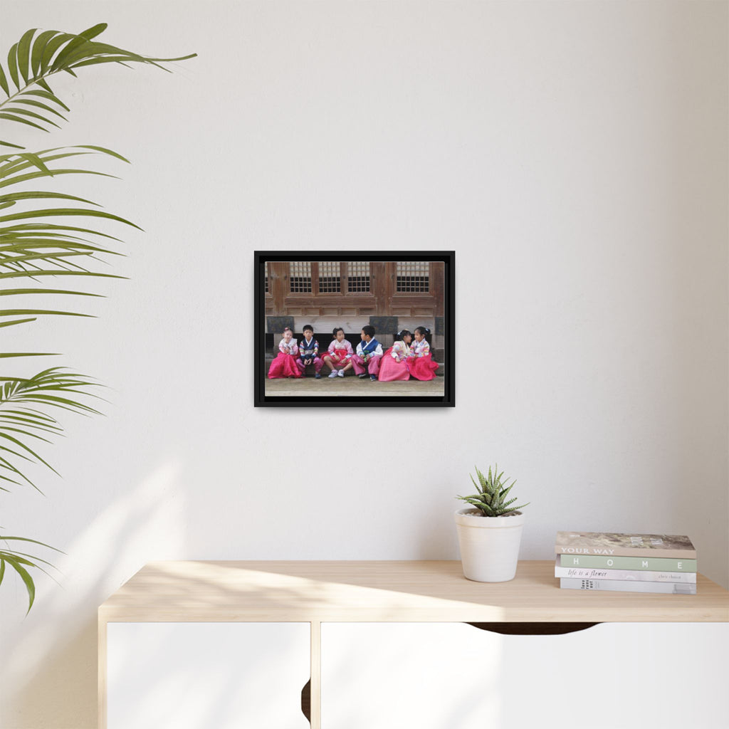Framed Canvas Korean Hanbok Children Wall Art