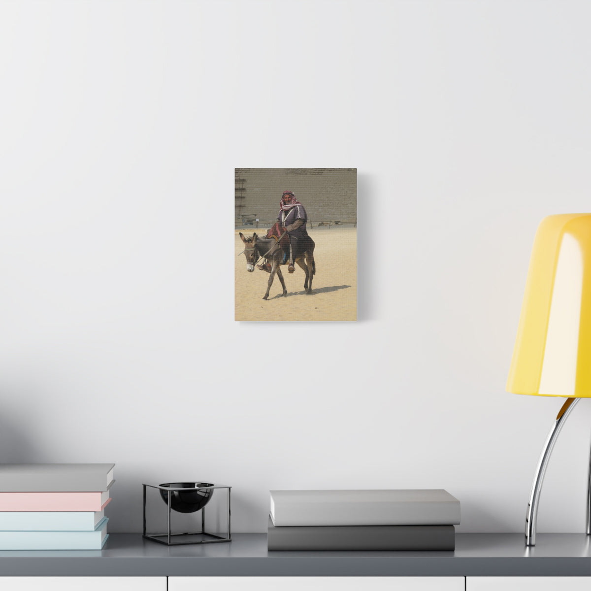 Desert Traveler on Donkey Matte Canvas Wall Art