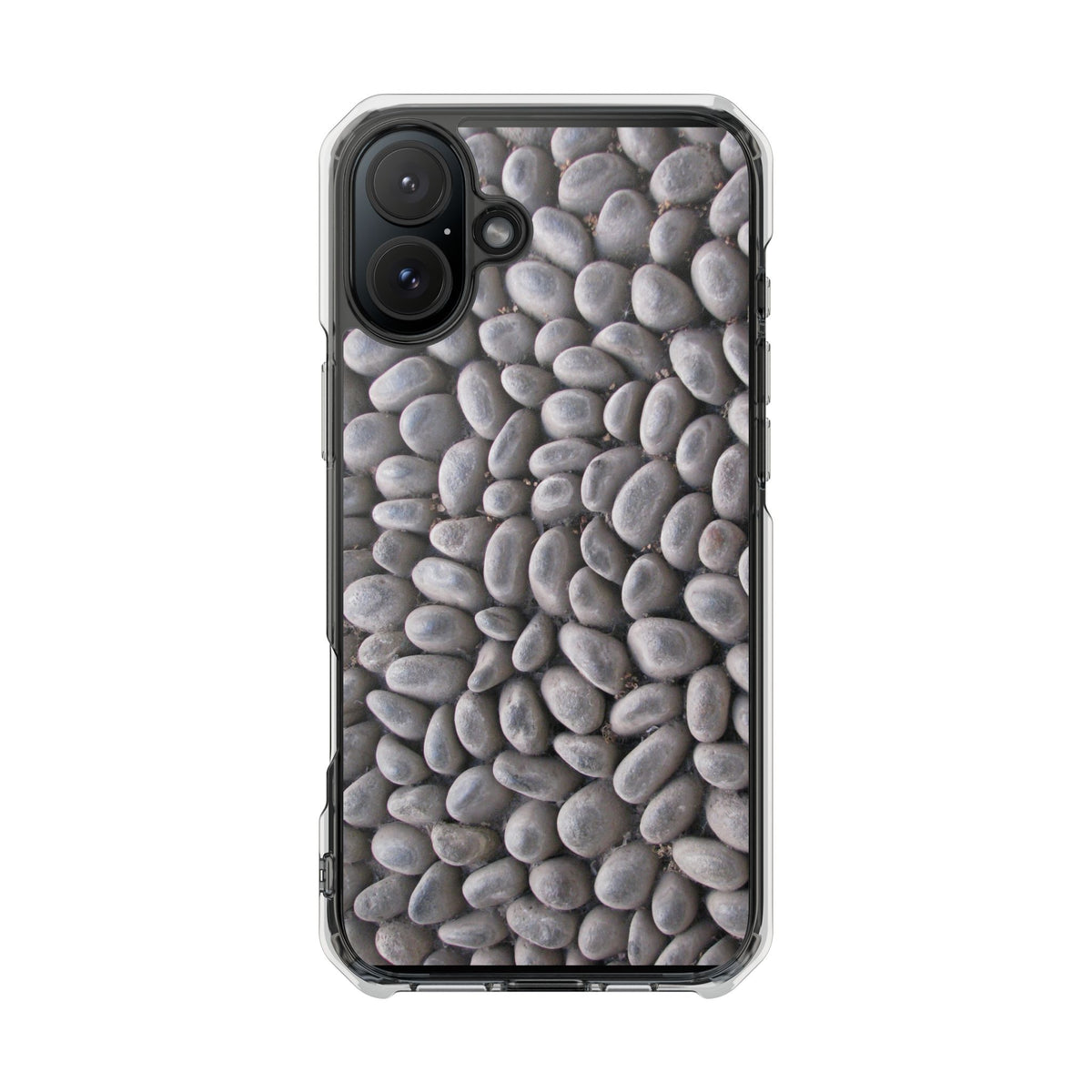 Gray Pebble Pattern Phone Case | Magnetic Clear Impact Case