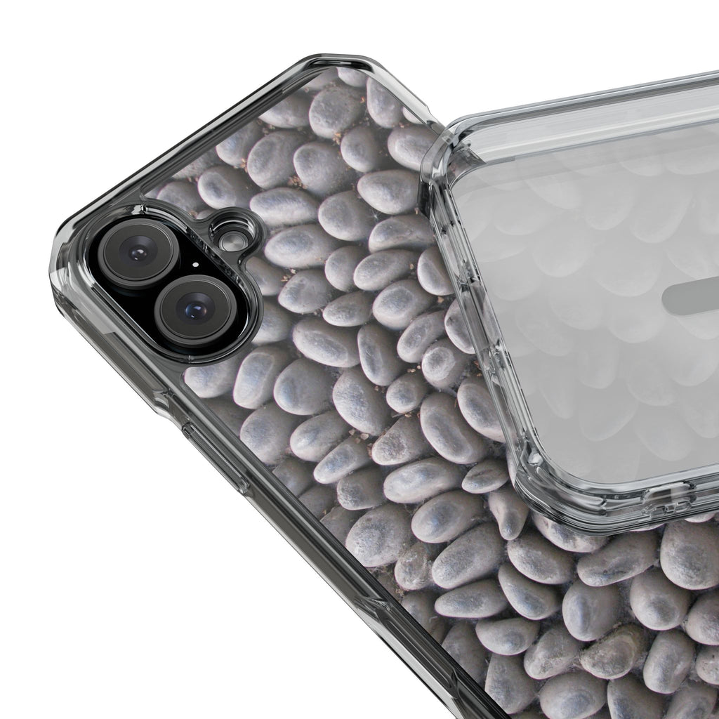 Gray Pebble Pattern Phone Case | Magnetic Clear Impact Case