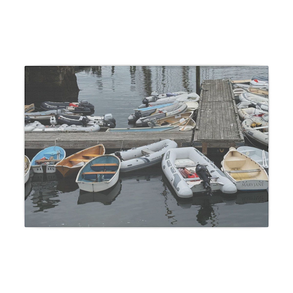 Rowboats at Marina Matte Canvas (Maine, USA)