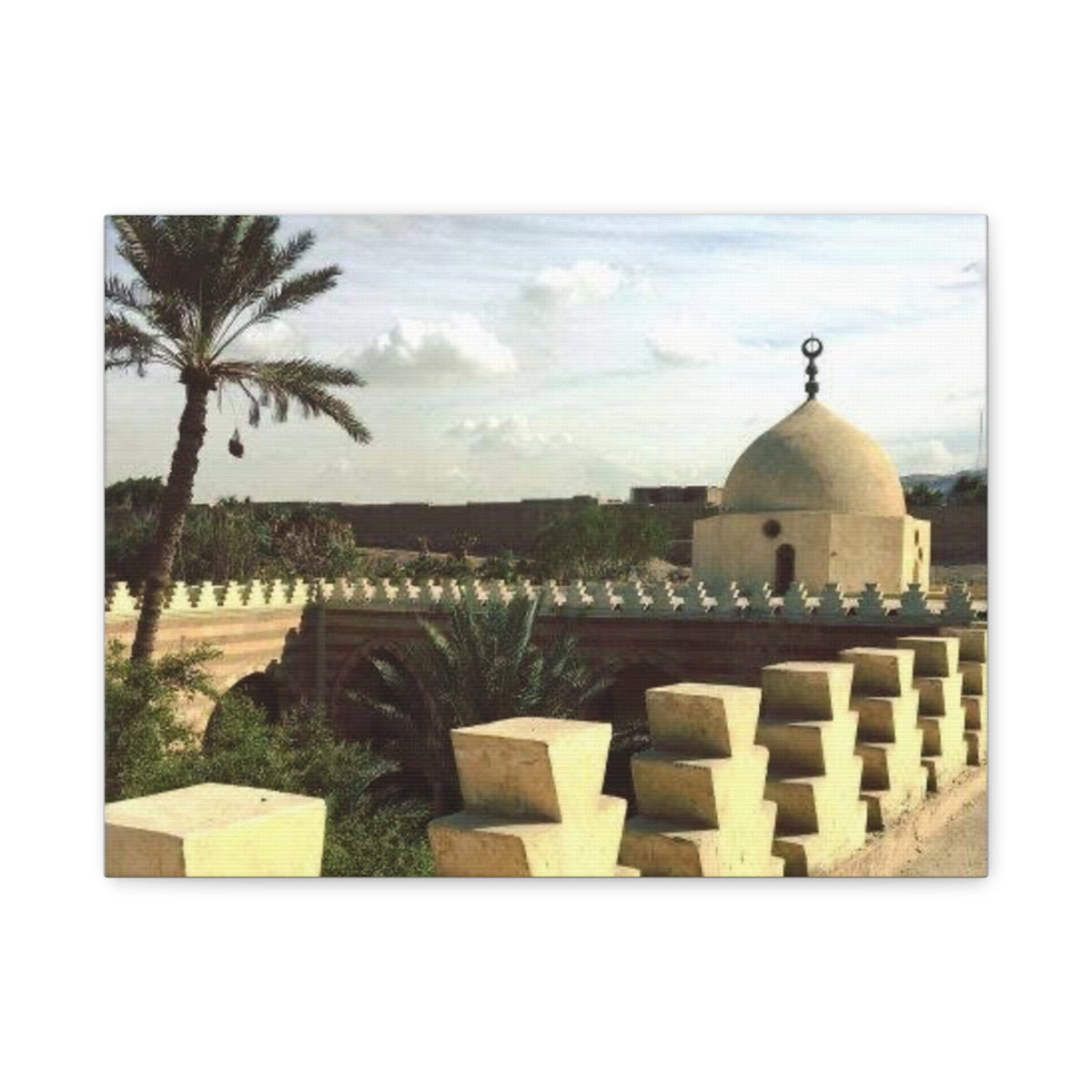 Desert Mosque Landscape Matte Canvas
