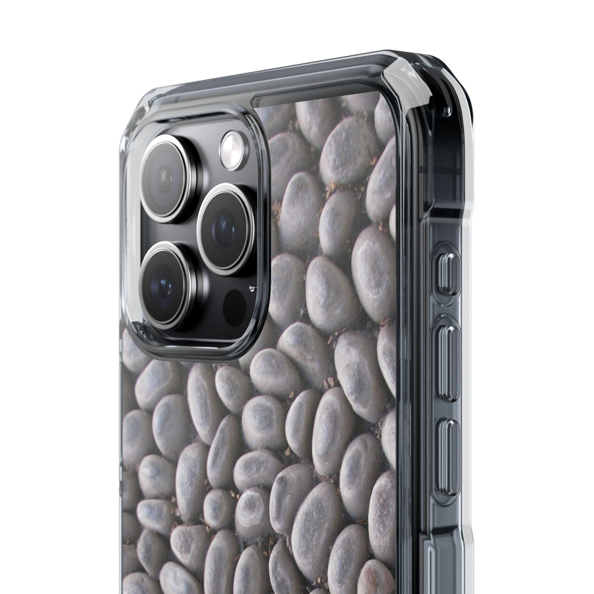 Gray Pebble Pattern Phone Case | Magnetic Clear Impact Case