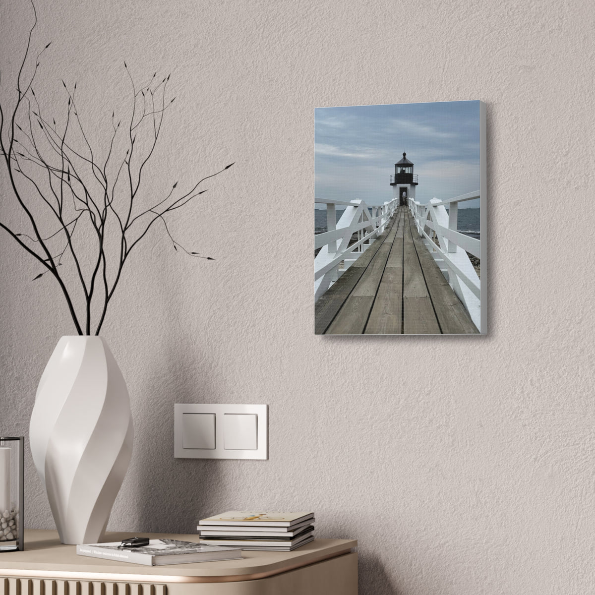 Stretched Canvas Lighthouse Pier Wall Art