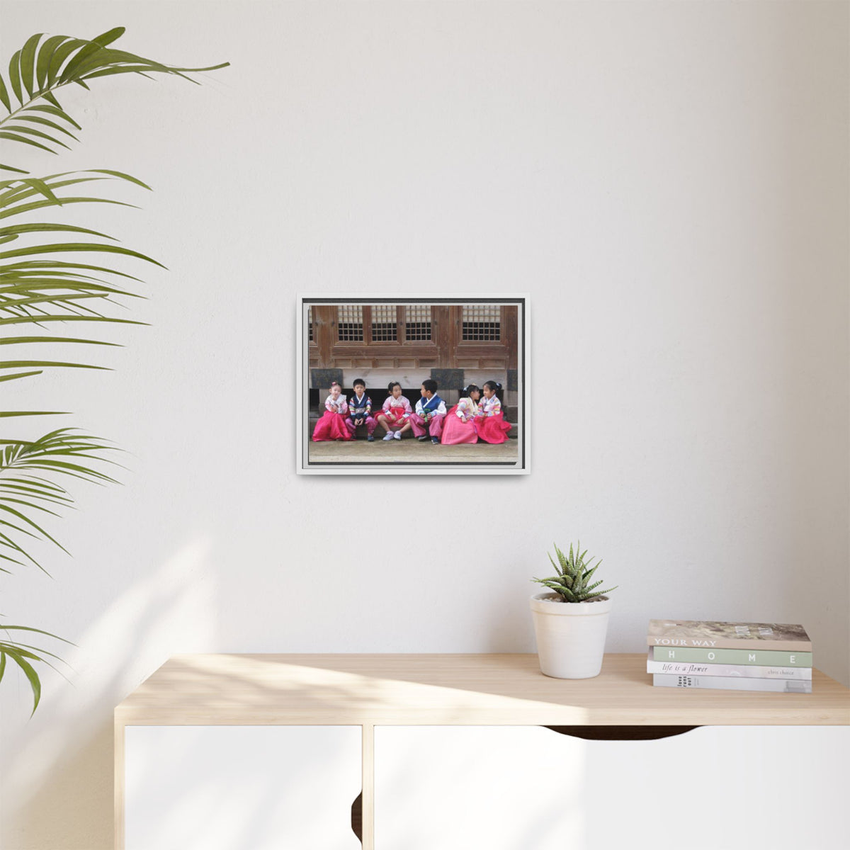 Framed Canvas Korean Hanbok Children Wall Art