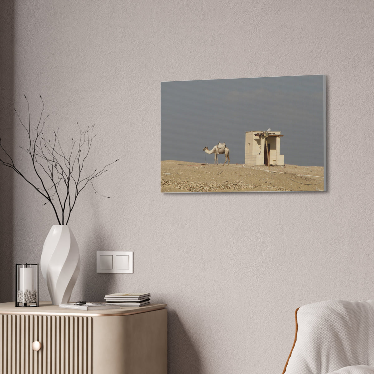 Desert Camel Landscape Canvas Wall Art