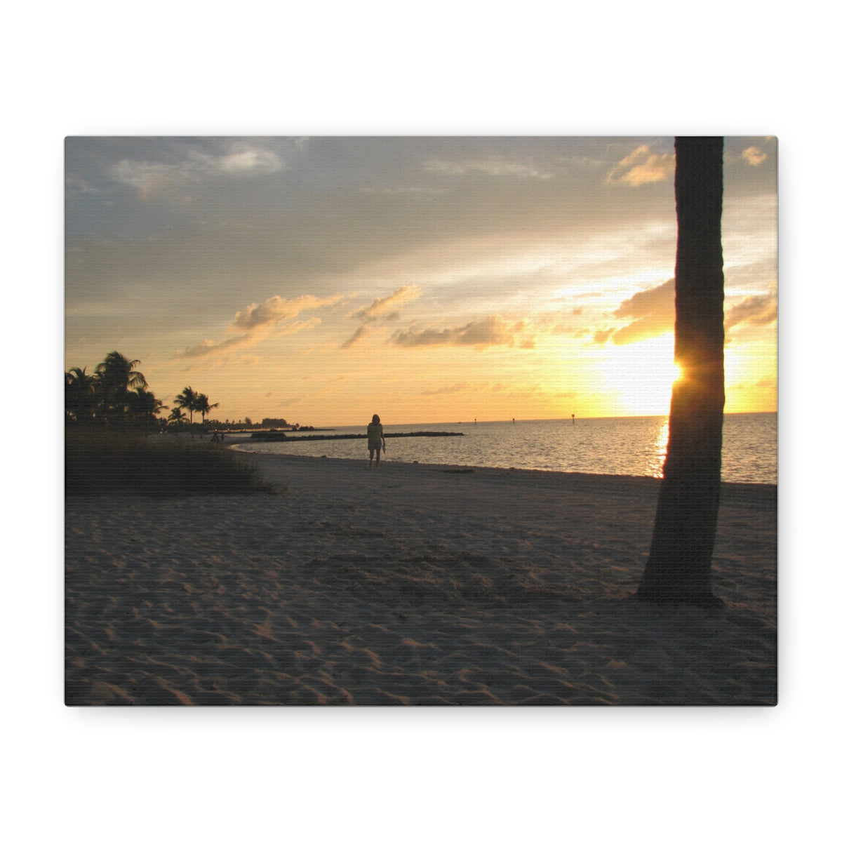 Sunset Beach Stretched Canvas Wall Art