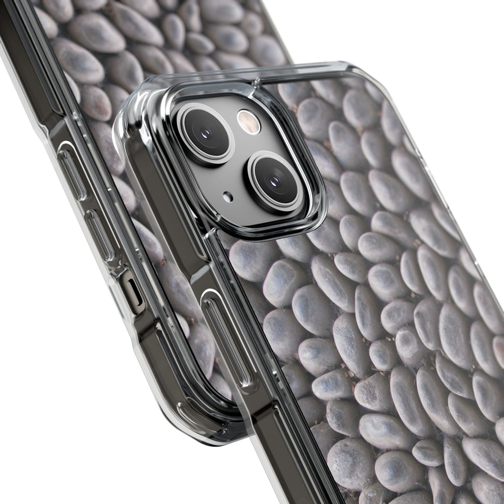 Gray Pebble Pattern Phone Case | Magnetic Clear Impact Case