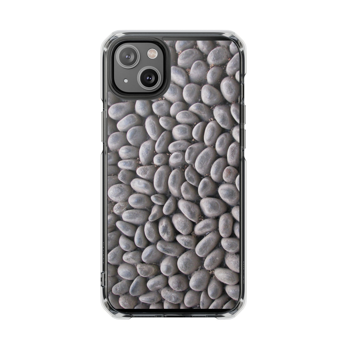 Gray Pebble Pattern Phone Case | Magnetic Clear Impact Case