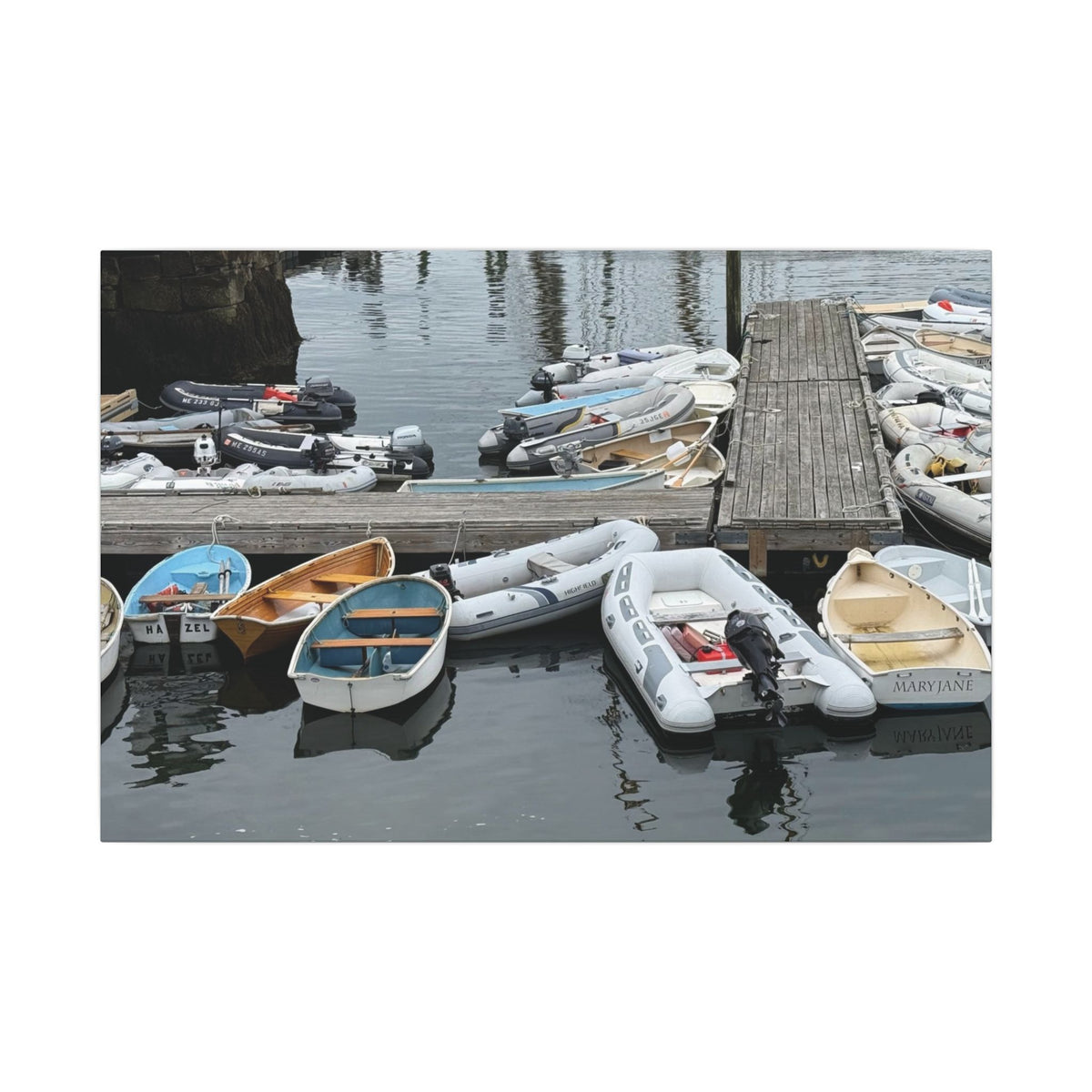 Rowboats at Marina Matte Canvas (Maine, USA)