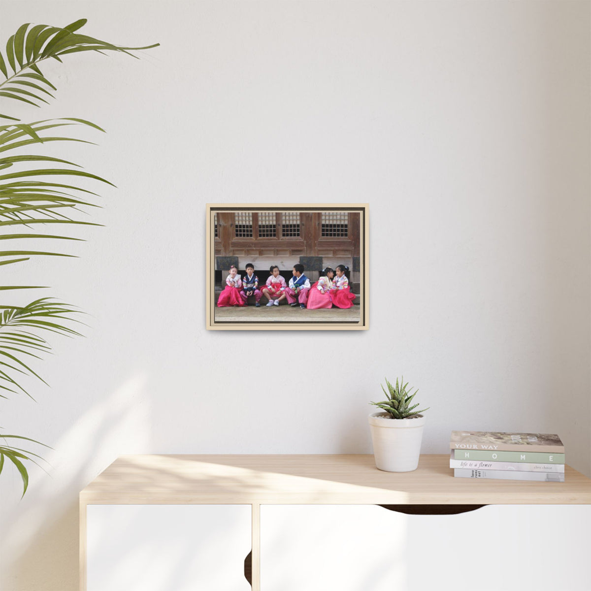 Framed Canvas Korean Hanbok Children Wall Art