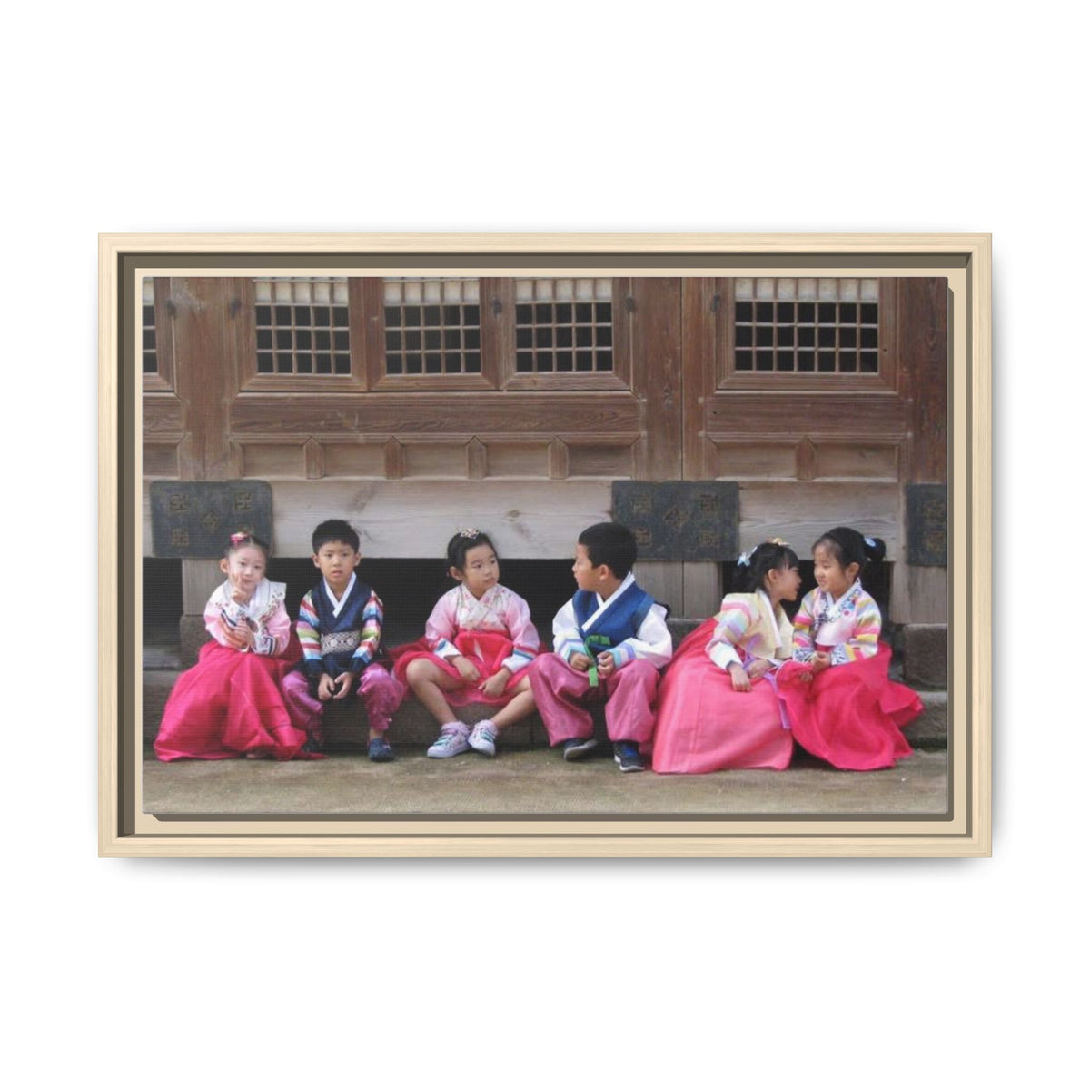 Framed Canvas Korean Hanbok Children Wall Art