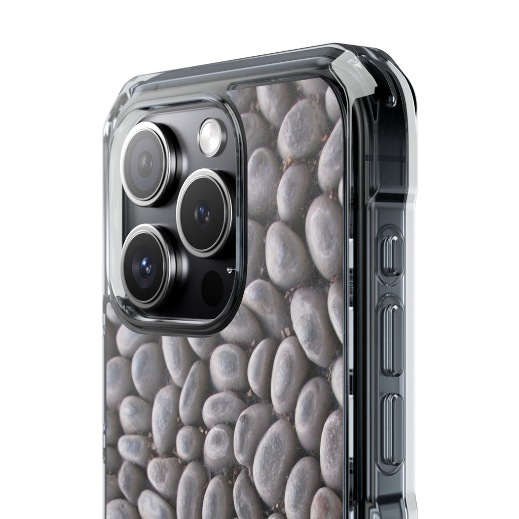 Gray Pebble Pattern Phone Case | Magnetic Clear Impact Case