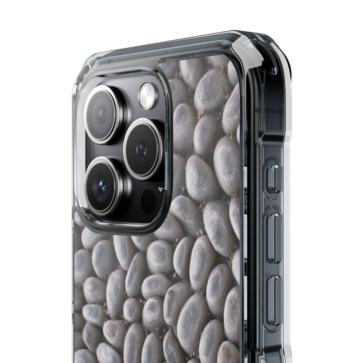 Gray Pebble Pattern Phone Case | Magnetic Clear Impact Case