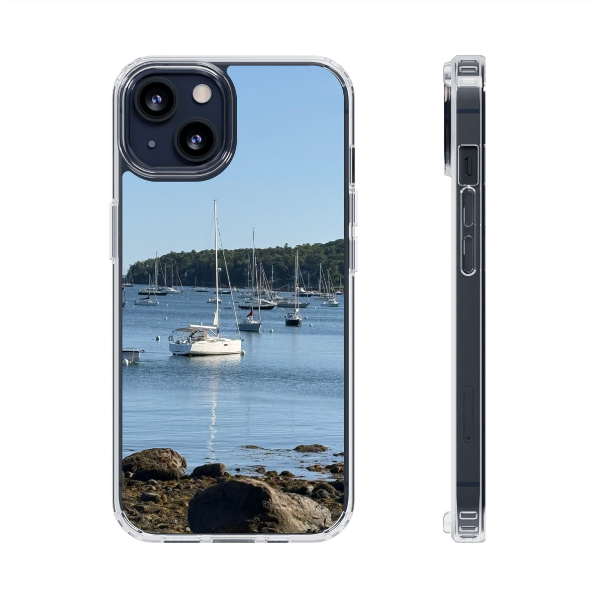 Sailboats on Harbor Phone Case | Clear Magnetic Case