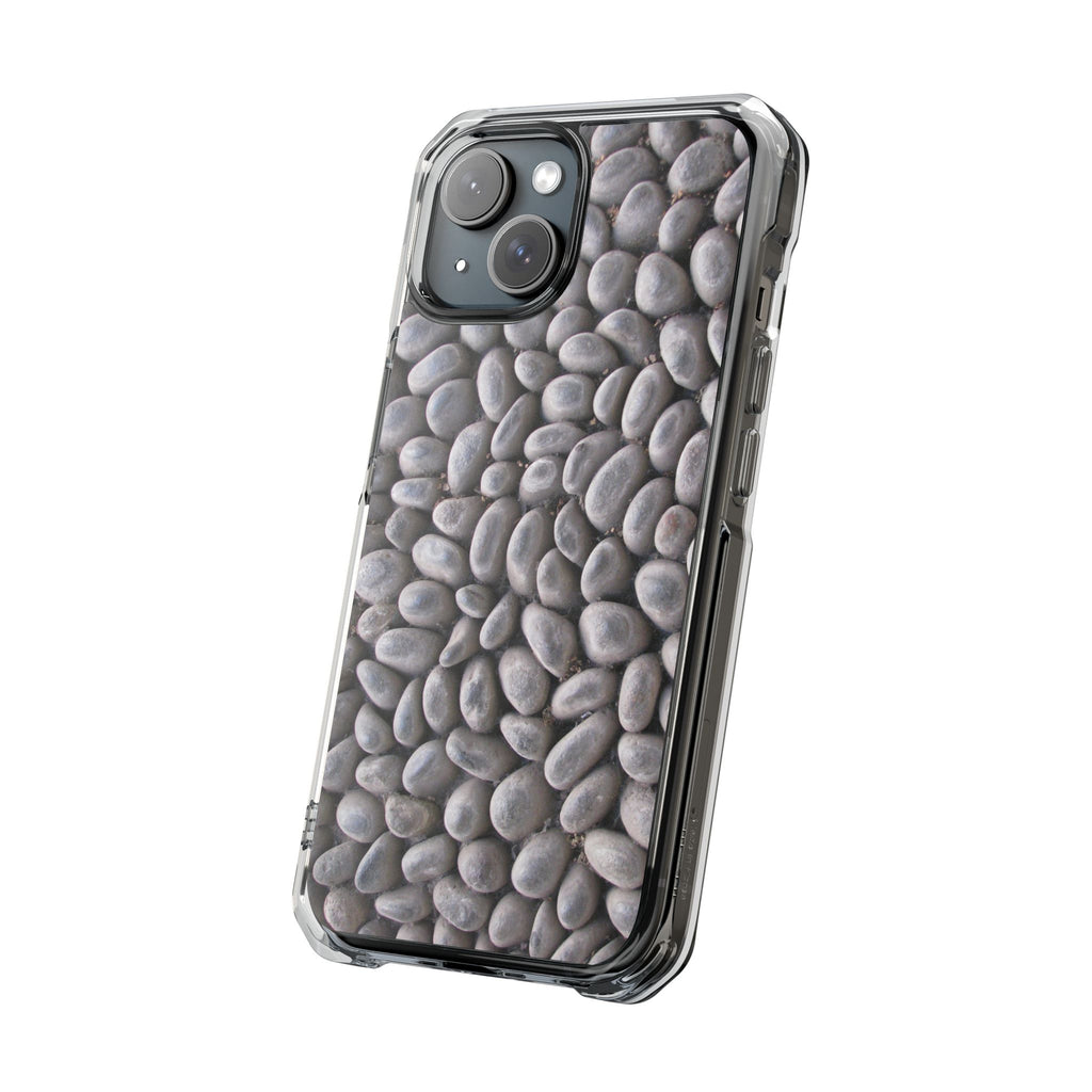 Gray Pebble Pattern Phone Case | Magnetic Clear Impact Case