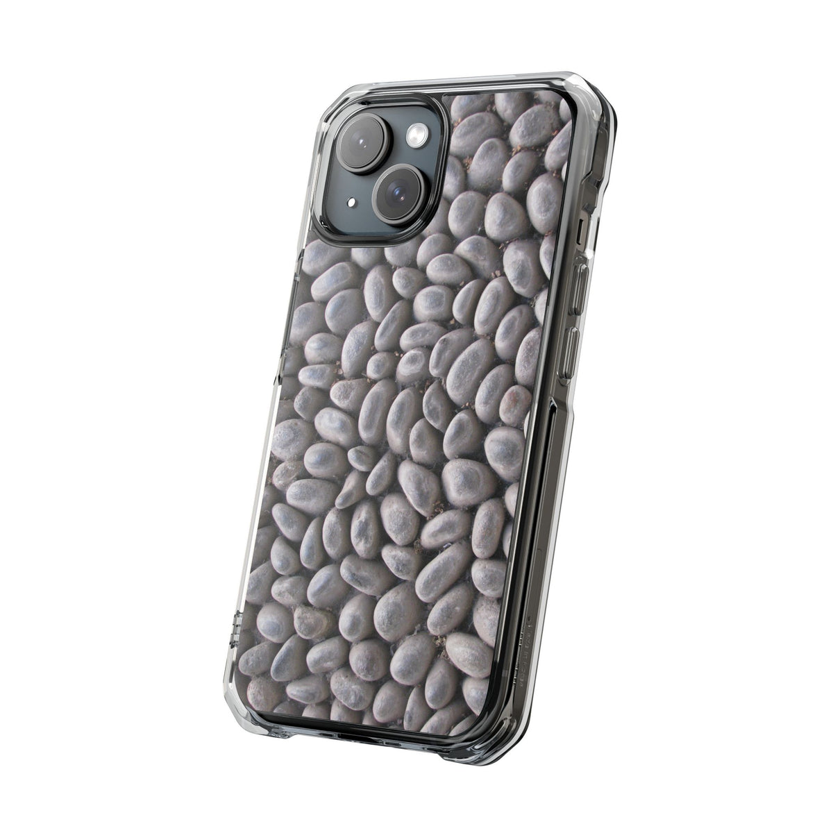Gray Pebble Pattern Phone Case | Magnetic Clear Impact Case