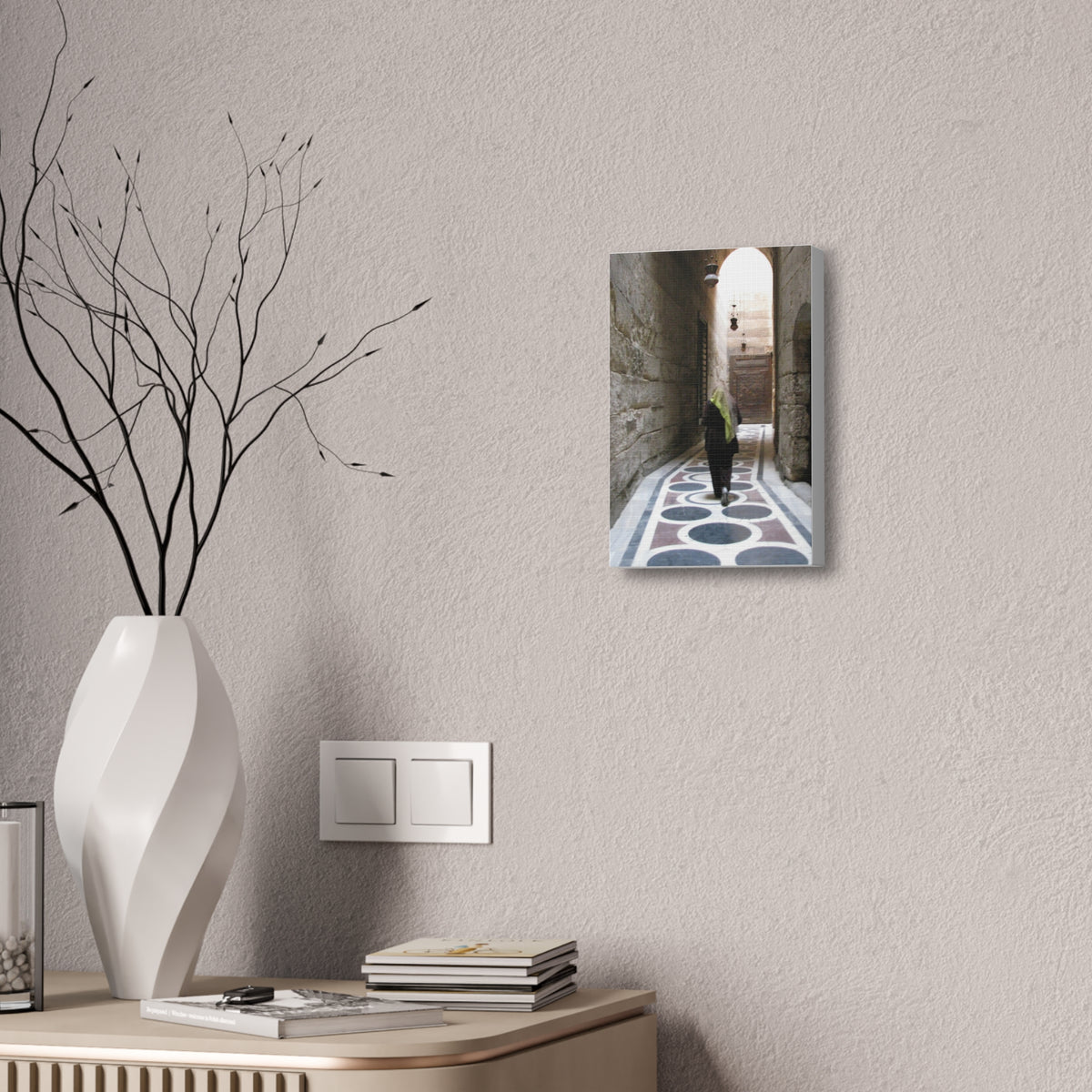 Stretched Canvas Wall Art – Historic Stone Alleyway Photography