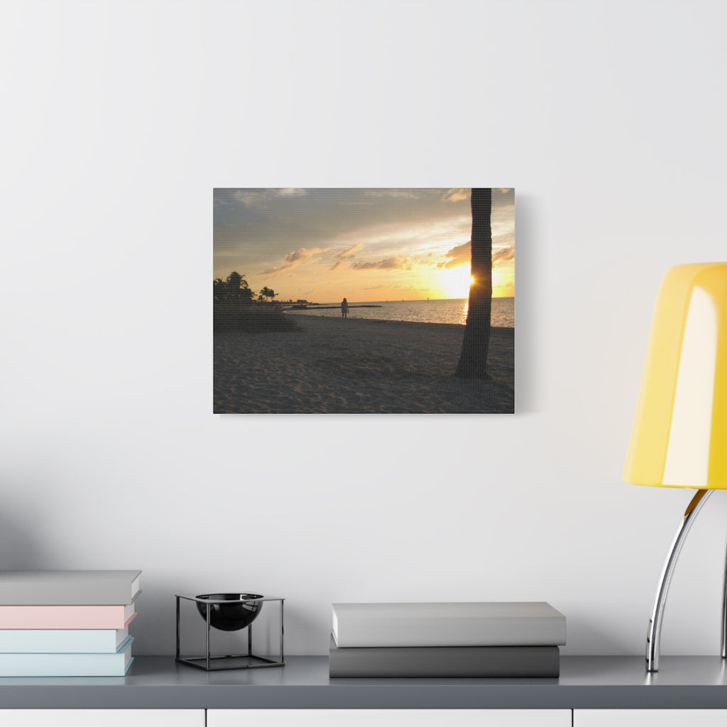 Sunset Beach Stretched Canvas Wall Art