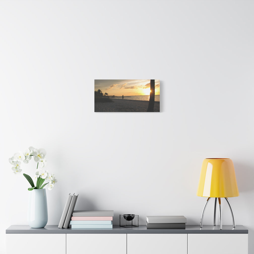 Sunset Beach Stretched Canvas Wall Art