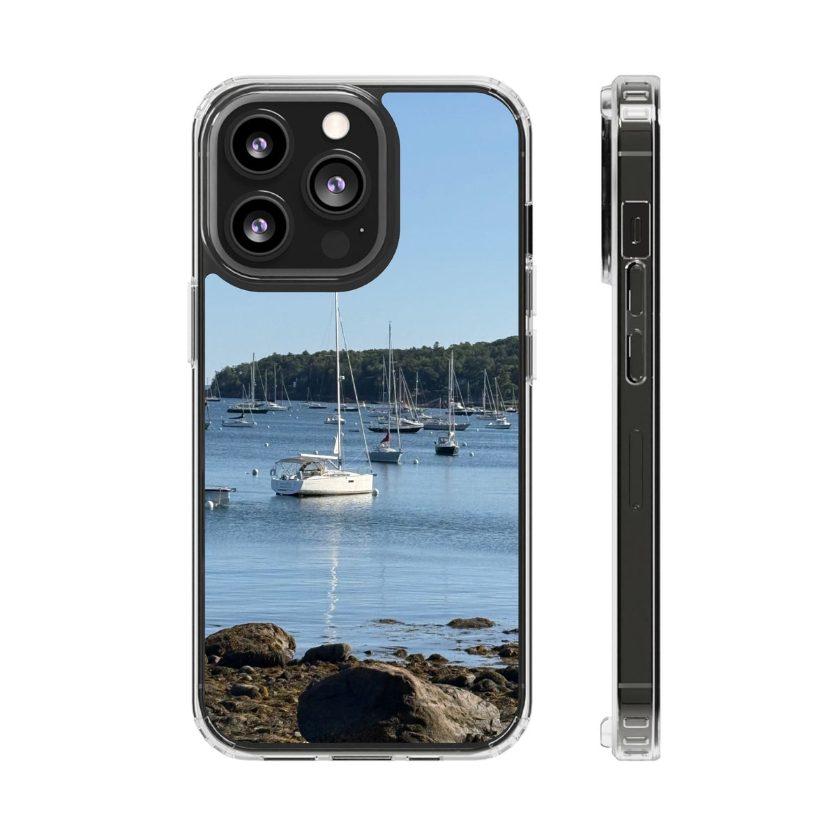 Sailboats on Harbor Phone Case | Clear Magnetic Case