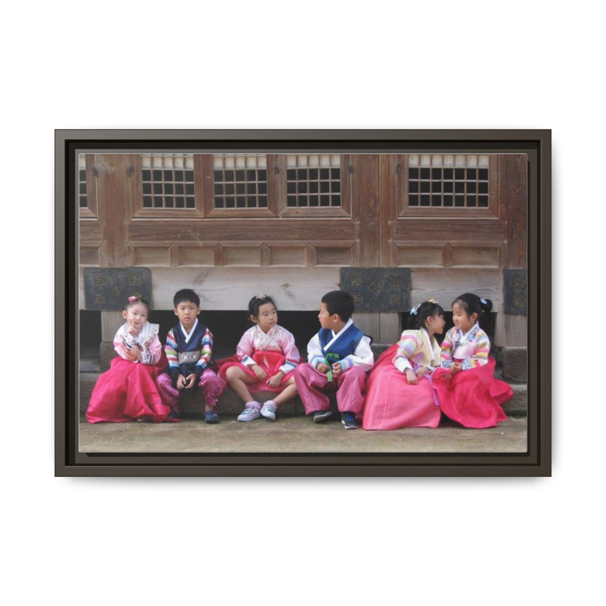 Framed Canvas Korean Hanbok Children Wall Art