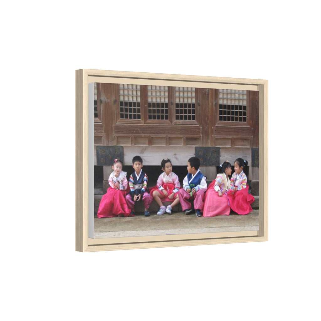 Framed Canvas Korean Hanbok Children Wall Art