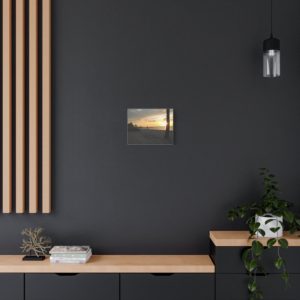 Sunset Beach Stretched Canvas Wall Art