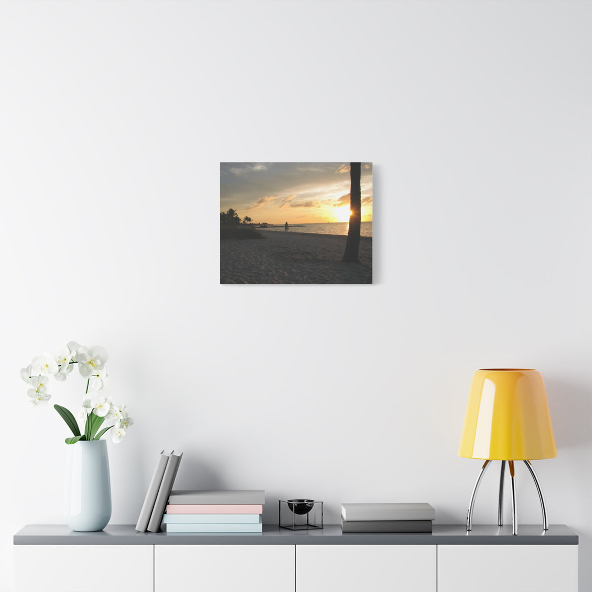 Sunset Beach Stretched Canvas Wall Art