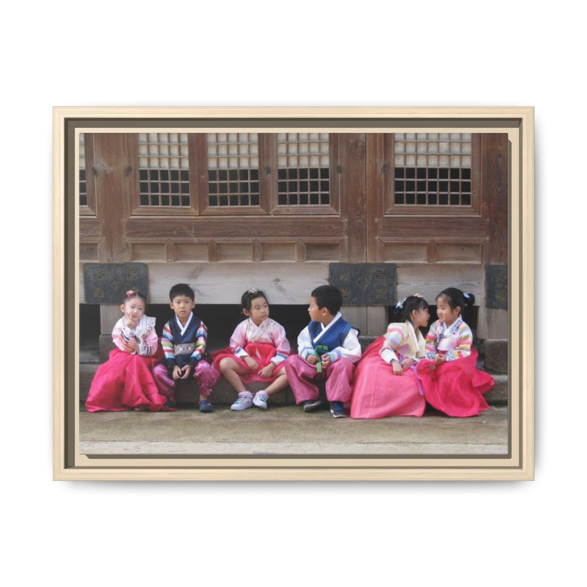 Framed Canvas Korean Hanbok Children Wall Art