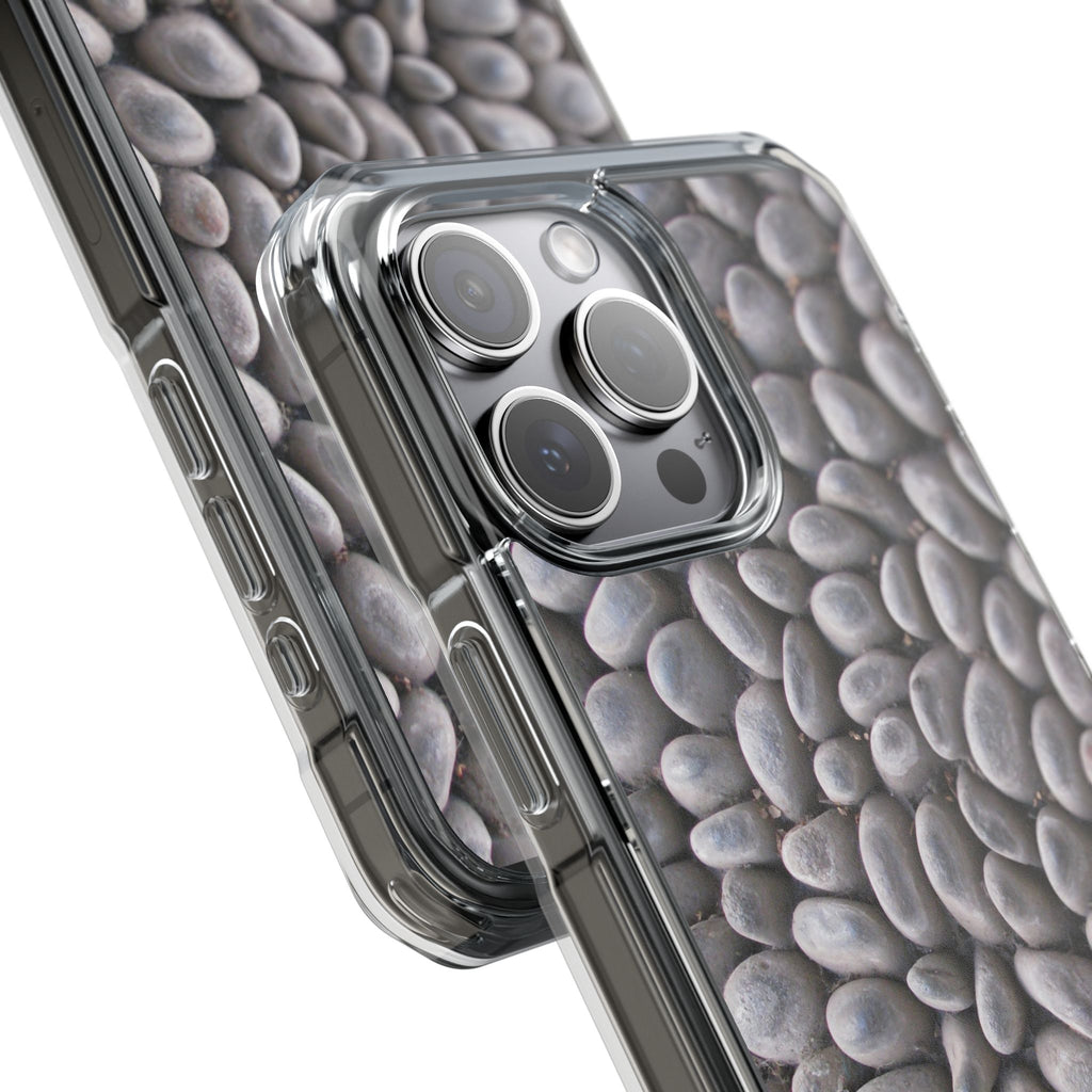 Gray Pebble Pattern Phone Case | Magnetic Clear Impact Case