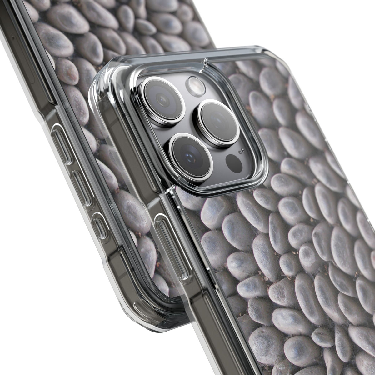 Gray Pebble Pattern Phone Case | Magnetic Clear Impact Case