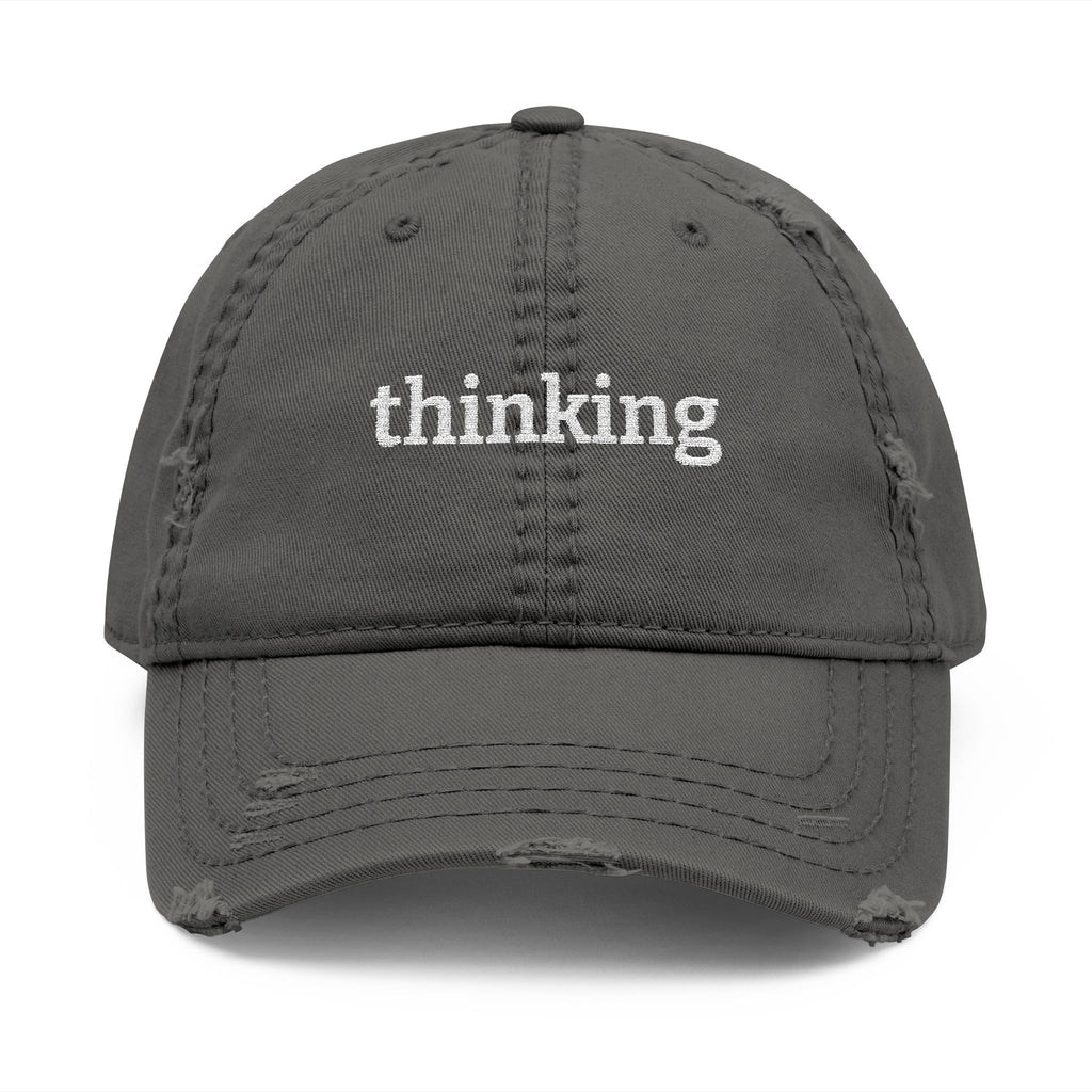 Thinking Distressed Dad Hat