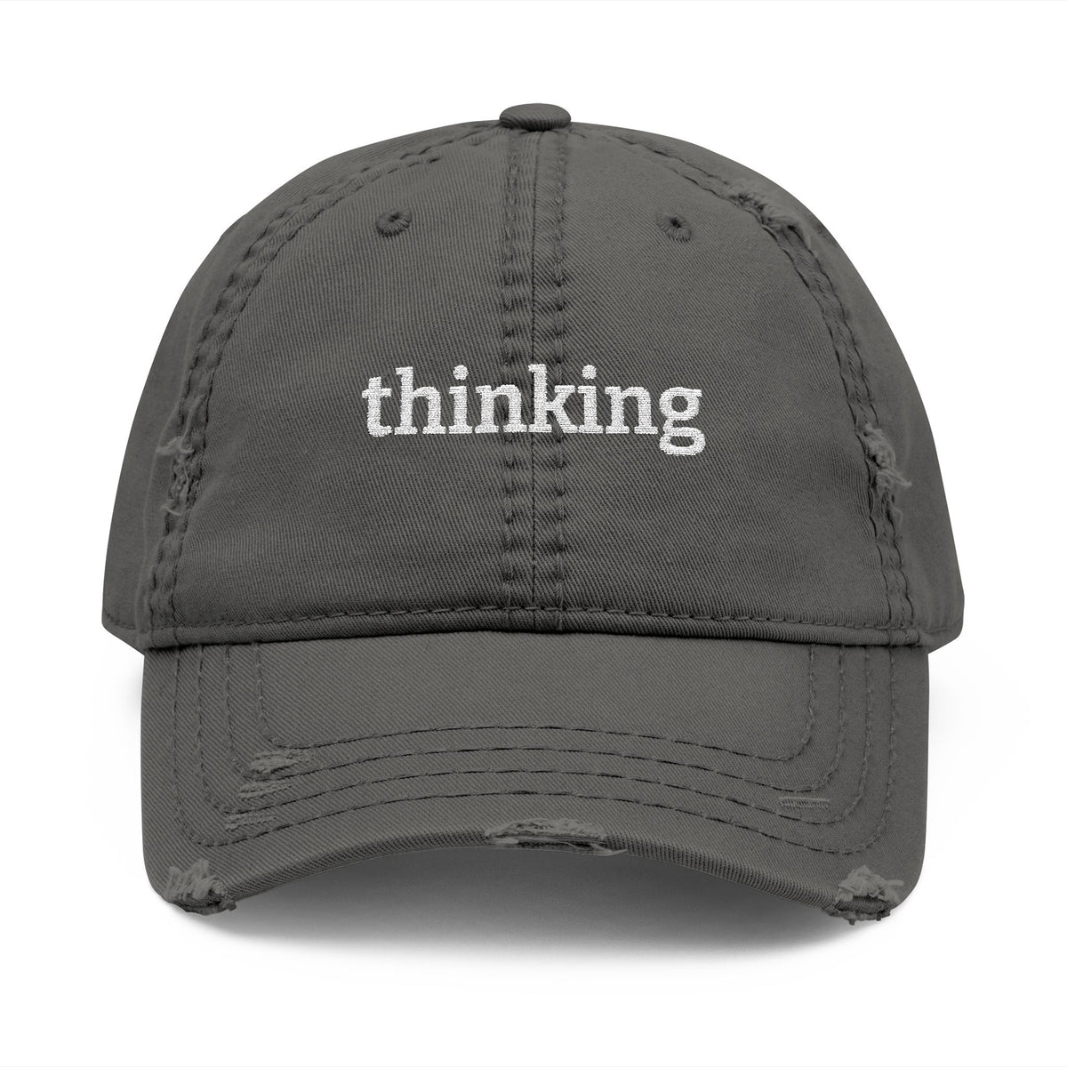 Thinking Distressed Dad Hat